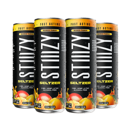STIIIZY Mango Tango THC Seltzer 4-pack, 12 oz cans with 5mg hemp-derived Delta-9 THC