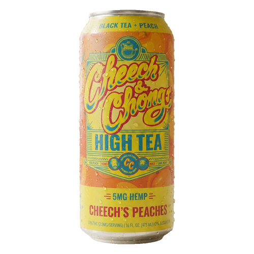 Cheech & Chong High Tea Cheech's Peaches THC Iced Tea 4-pack, 16 fl oz (475 mL) cans with 5mg hemp-derived Delta-9 THC