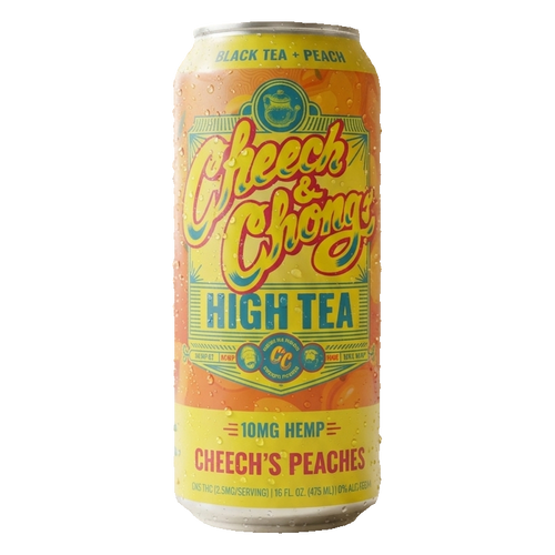 Cheech & Chong High Tea Cheech's Peaches THC Iced Tea 4-pack, 16 fl oz (475 mL) cans with 10mg hemp-derived Delta-9 THC