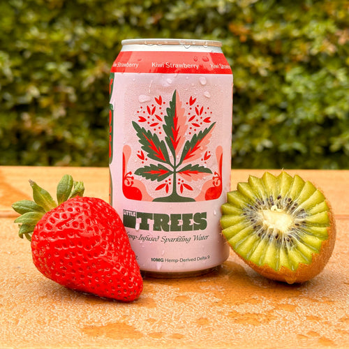 Little Trees Kiwi Strawberry hemp-derived THC sparkling water 4-pack, 10mg Delta-9 per can