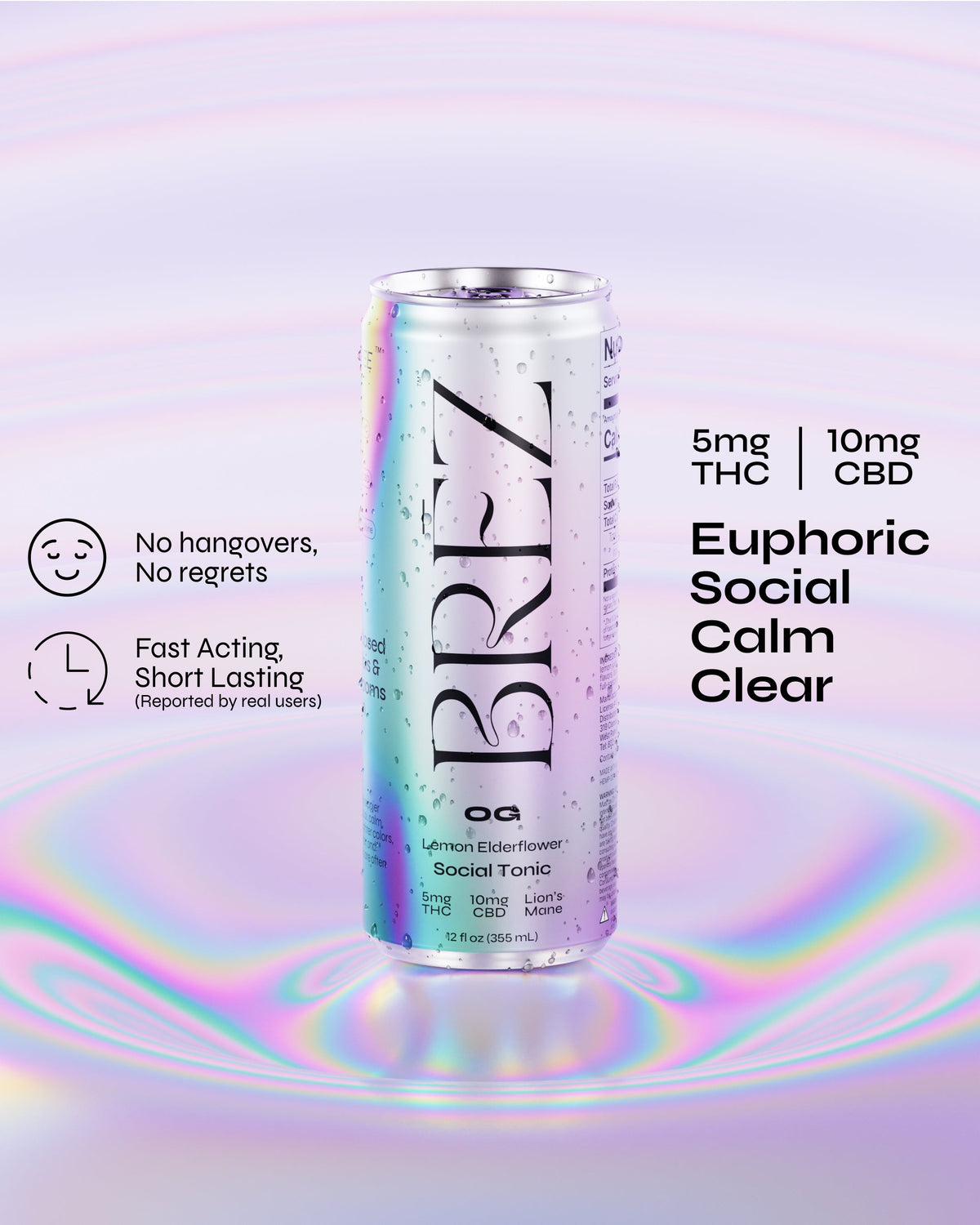 Brez OG Social Tonic 12oz can — Lemon Elderflower