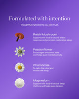 Brez Dream functional compounds: Reishi, Tart Cherry, Chamomile