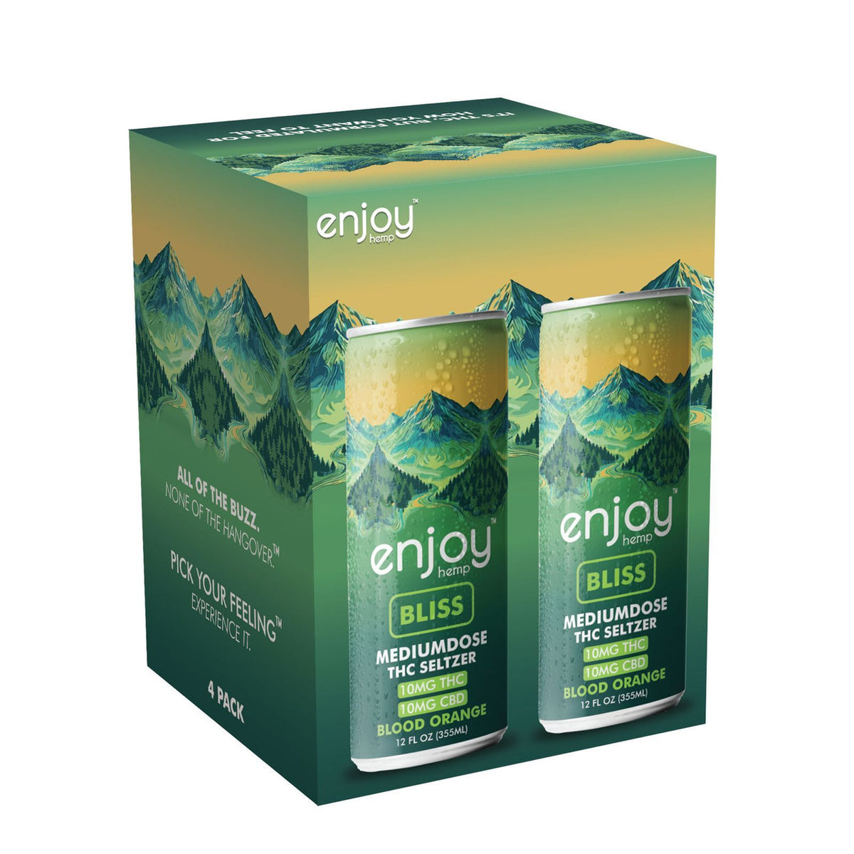 Enjoy Hemp 10mg THC + 10mg CBD Bliss Seltzer — Blood Orange