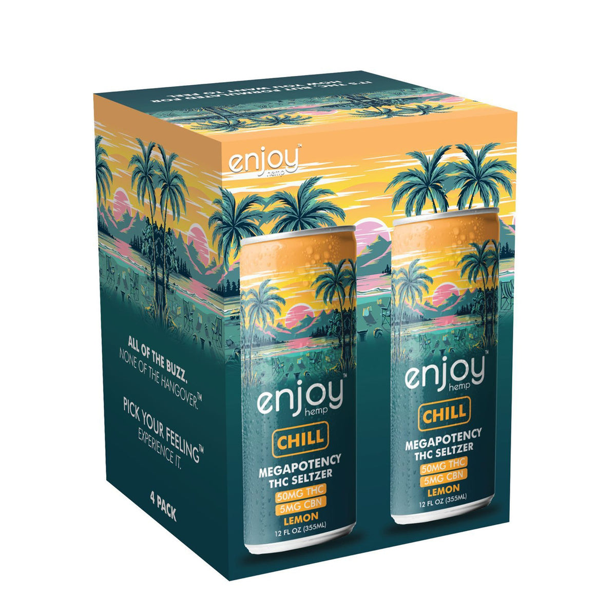 Enjoy Hemp 50mg THC + 5mg CBN Chill Seltzer — Lemon