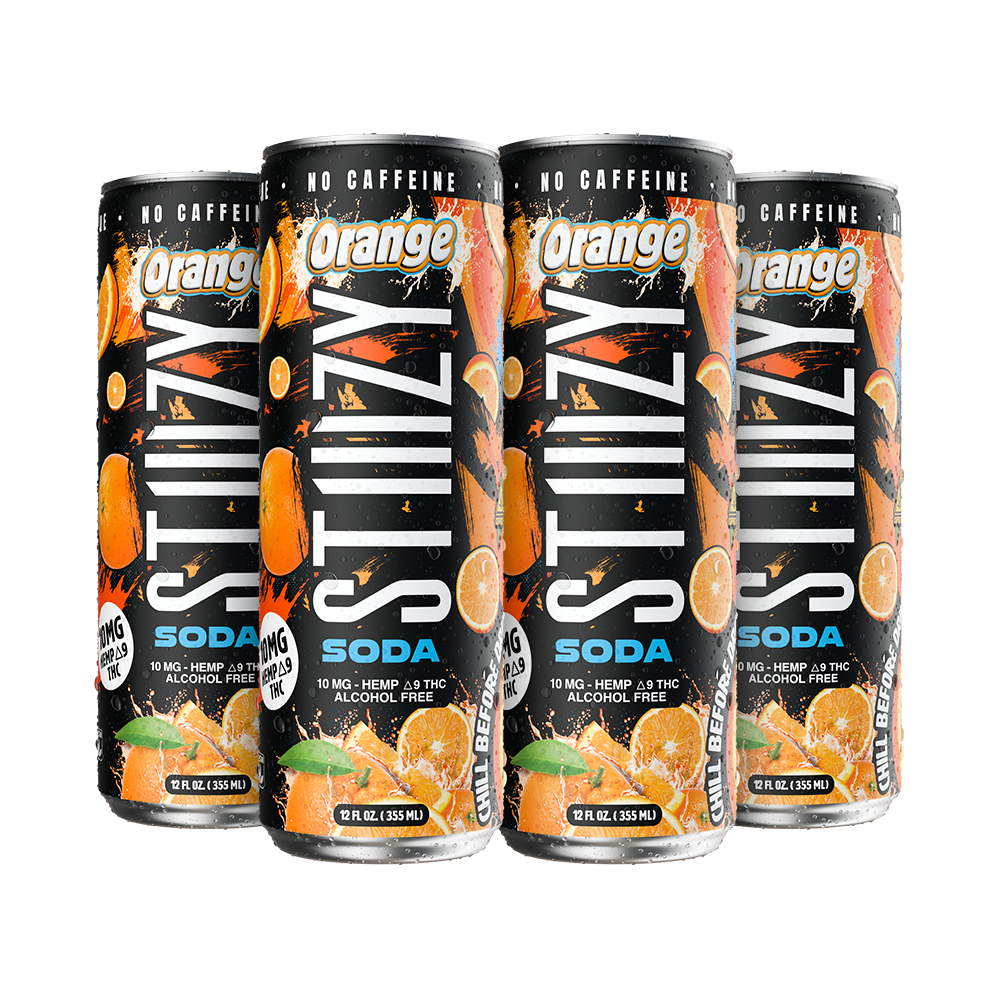 STIIIZY Orange THC Soda 4-pack, 12 oz cans with 10mg hemp-derived Delta-9 THC