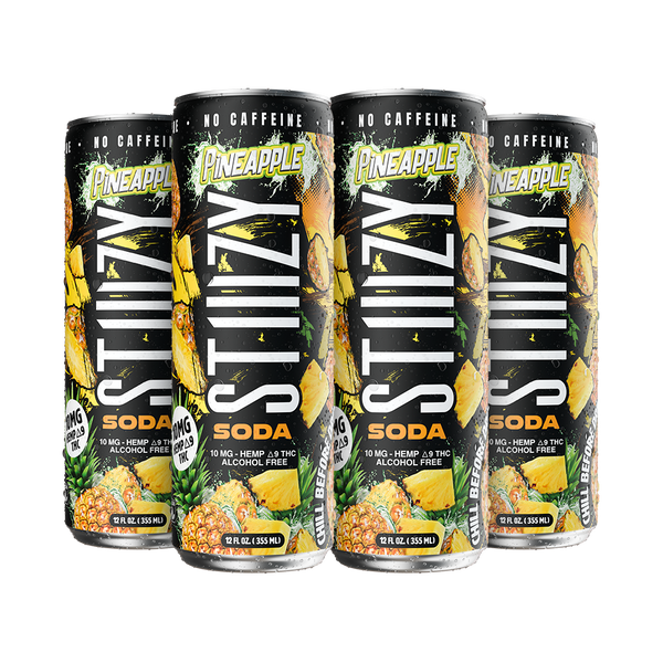 STIIIZY Pineapple THC Soda 4-pack, 12 oz cans with 10mg hemp-derived Delta-9 THC