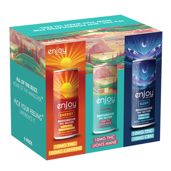Enjoy Hemp 10mg THC Seltzer Functional Variety Pack — Energy, Social, Sleep