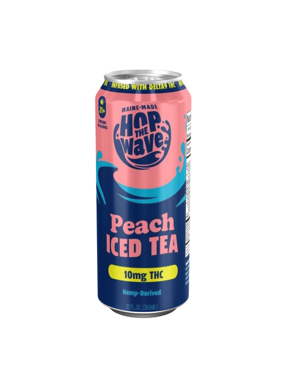 Hop the Wave Peach THC Iced Tea — 10mg THC per can