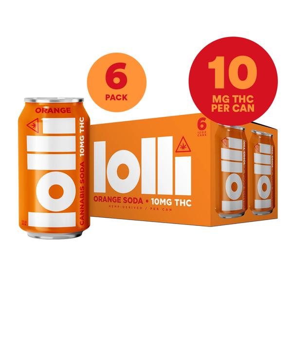Lolli Orange Soda 10mg THC 6-pack