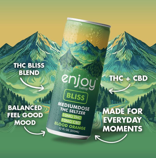 Enjoy Hemp 10mg THC + 10mg CBD Bliss Seltzer — Blood Orange