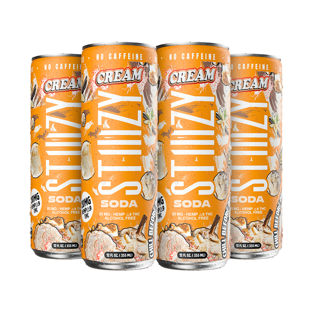 STIIIZY Cream THC Soda 4-pack, 12 oz cans with 20mg hemp-derived Delta-9 THC