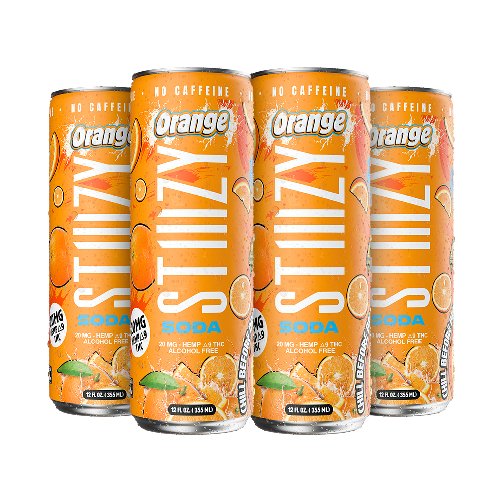 STIIIZY Orange THC Soda 4-pack, 12 oz cans with 20mg hemp-derived Delta-9 THC