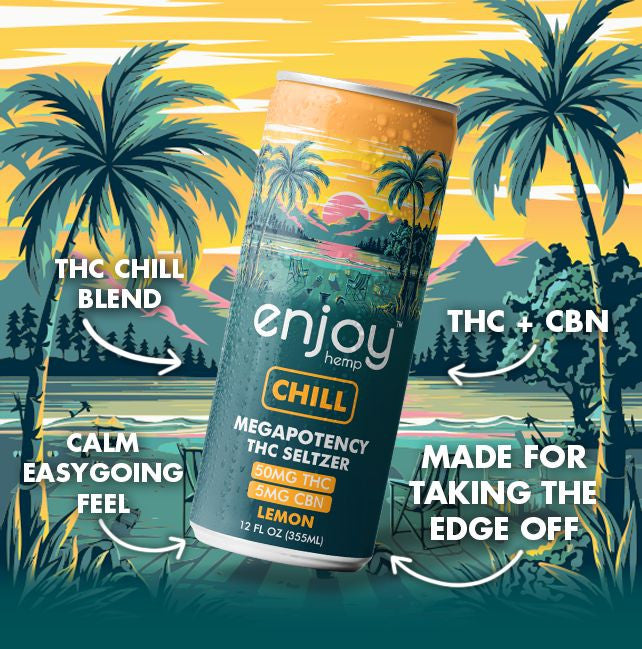 Enjoy Hemp 50mg THC + 5mg CBN Chill Seltzer — Lemon