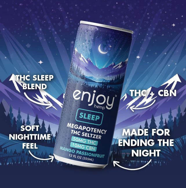 Enjoy Hemp 50mg THC + 10mg CBN Sleep Seltzer — Mango Passionfruit