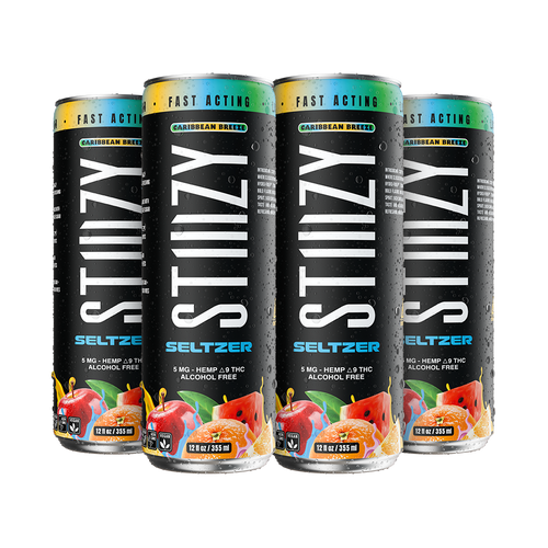 STIIIZY Caribbean Breeze THC Seltzer 4-pack, 12 oz cans with 5mg hemp-derived Delta-9 THC