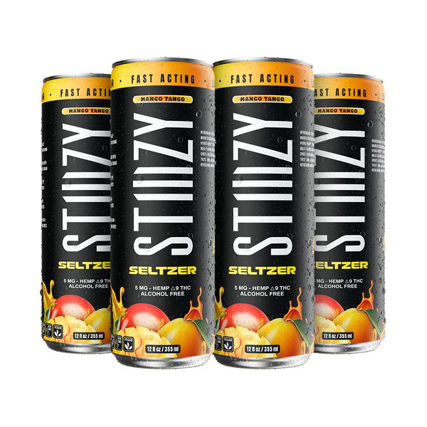 STIIIZY Mango Tango THC Seltzer 4-pack, 12 oz cans with 5mg hemp-derived Delta-9 THC