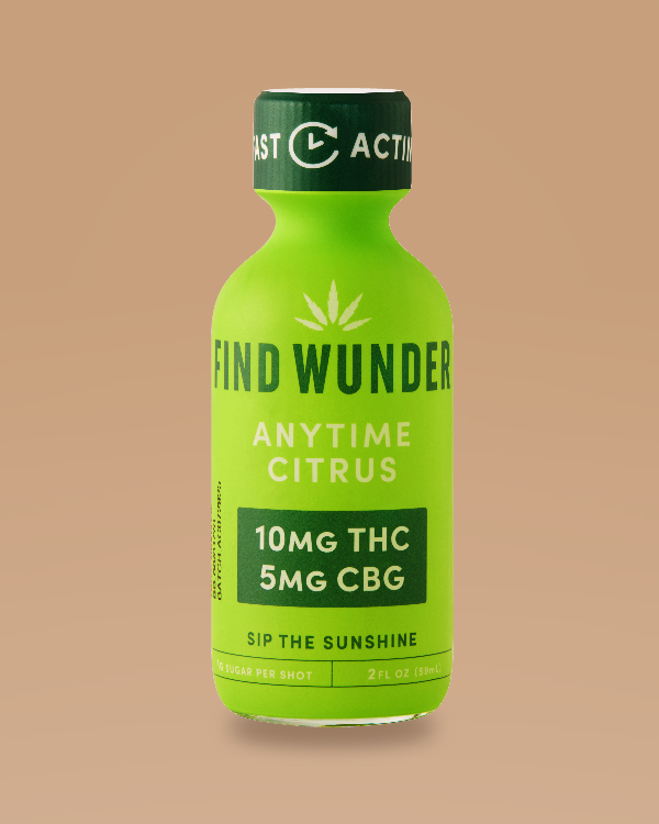 Wunder Anytime Citrus 10mg THC shot bottle