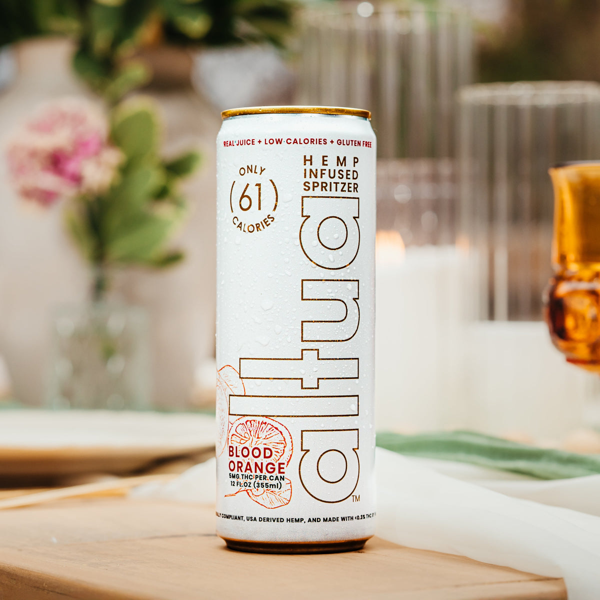 Altua Blood Orange 5mg THC hemp-infused spritzer can