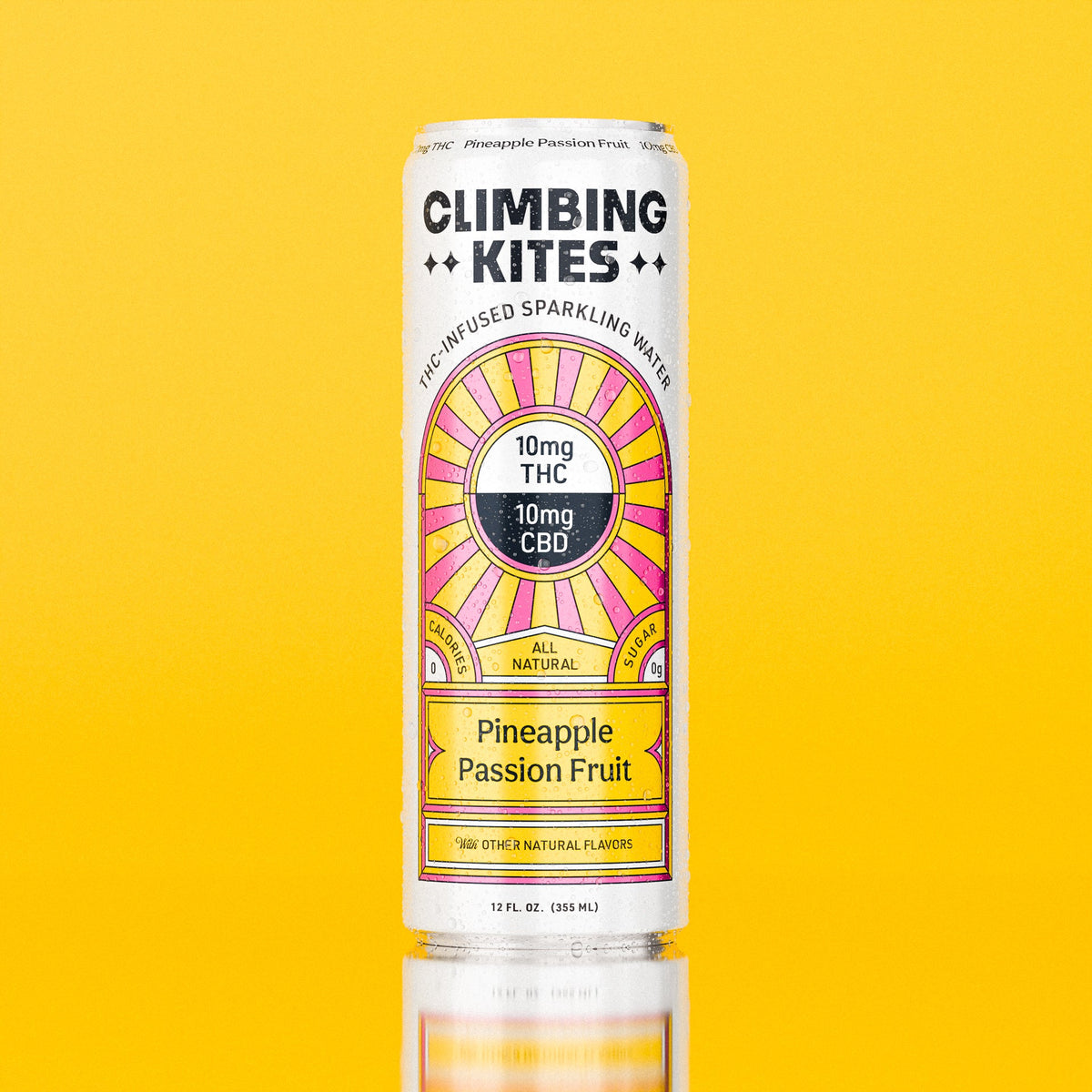 Climbing Kites Pineapple Passion Fruit 10mg THC hemp-derived sparkling seltzer 16 oz can