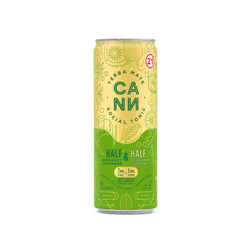 Cann Half & Half 3mg THC 12oz can — bergamot lemonade and yerba mate tea