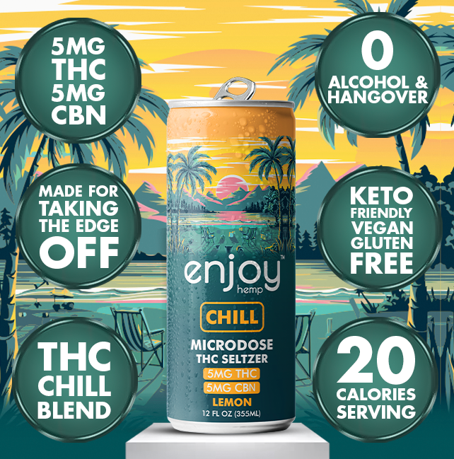 Enjoy Hemp 5mg THC + 5mg CBN Chill Seltzer — Lemon