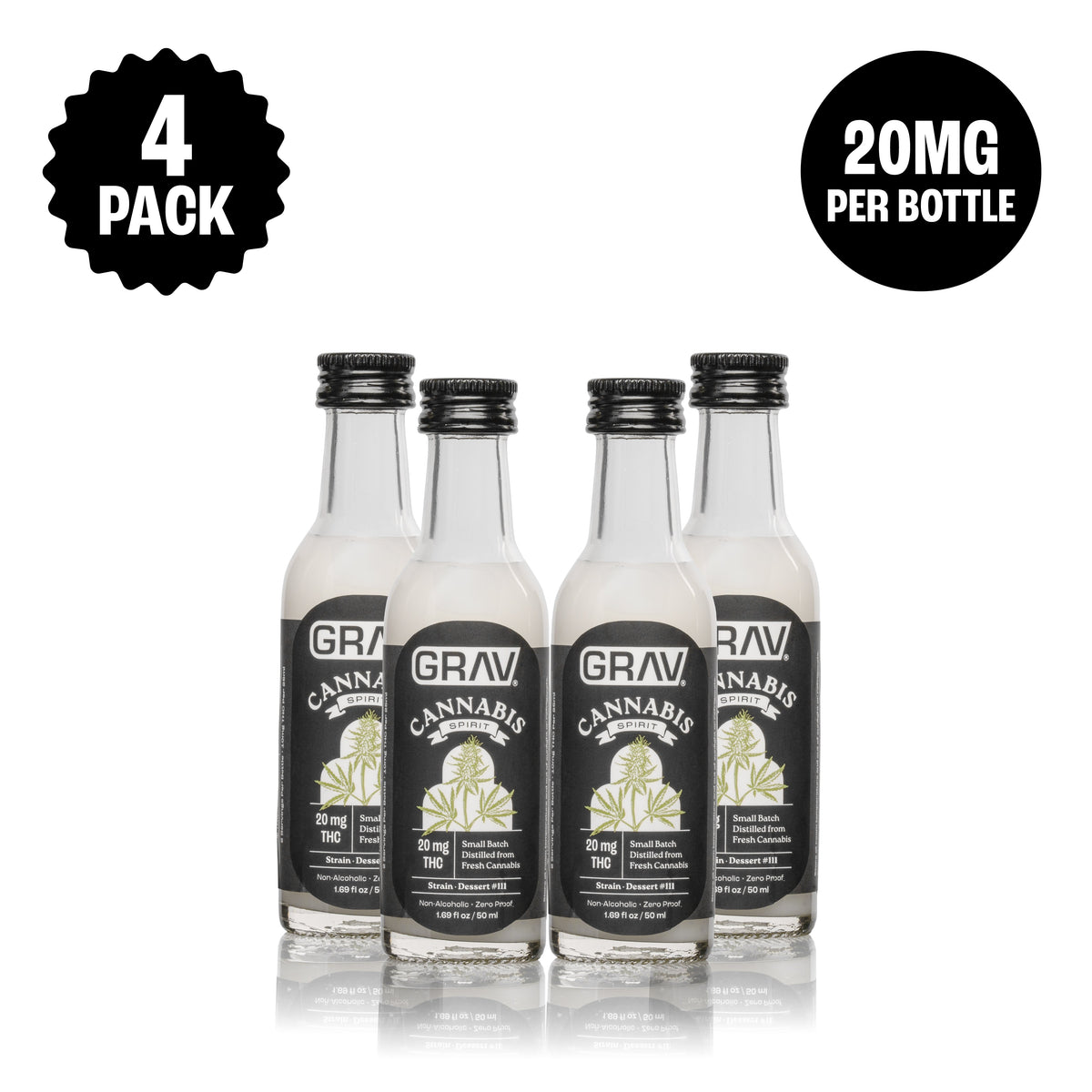 GRAV Cannabis Spirit 20mg Black Label 50mL bottles