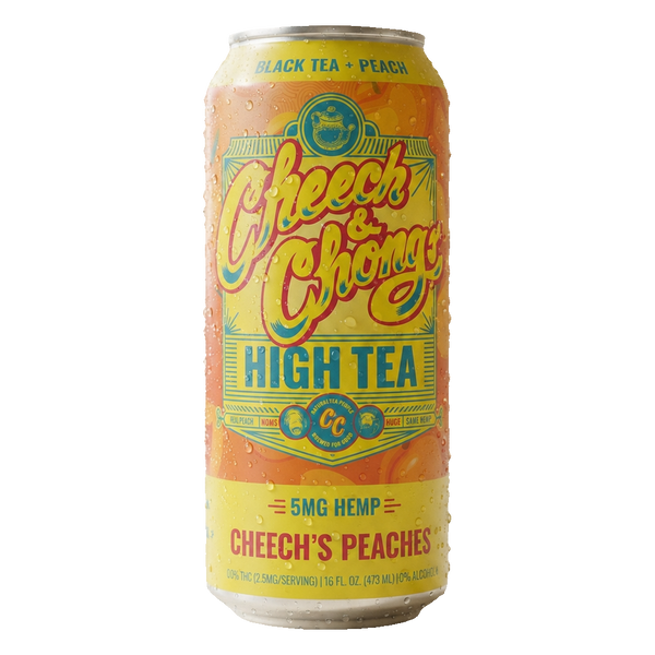 Cheech & Chong High Tea Cheech's Peaches THC Iced Tea 4-pack, 16 fl oz (475 mL) cans with 5mg hemp-derived Delta-9 THC