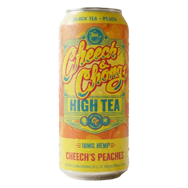 Cheech & Chong High Tea Cheech's Peaches THC Iced Tea 4-pack, 16 fl oz (475 mL) cans with 10mg hemp-derived Delta-9 THC