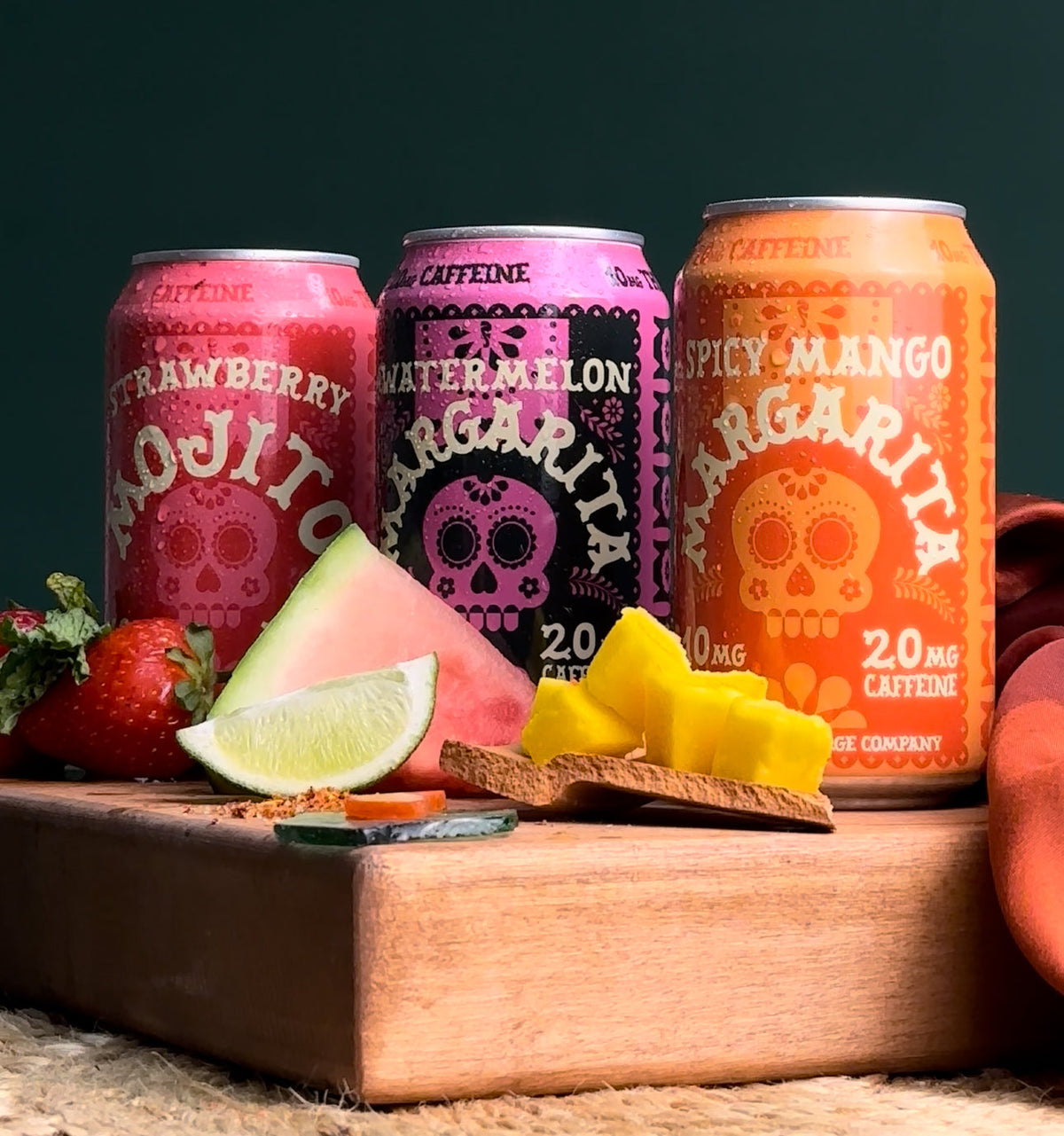 Ofrenda THC cocktail variety 4-pack: Watermelon Margarita, Strawberry Mojito and Spicy Mango Margarita