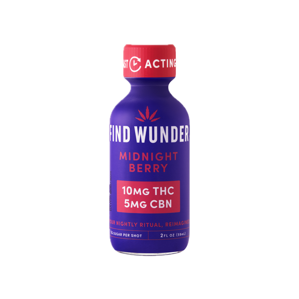 Wunder Midnight Berry 10mg THC shot bottle