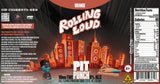 Cheech & Chong × Rolling Loud Pit Punch Orange THC Soda 12 oz can label with Nutrition Facts panel, ingredients and THC warning