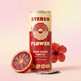 Stereo Flower Blood Orange Hibiscus sparkling black tea can, 5mg THC and 10mg CBD