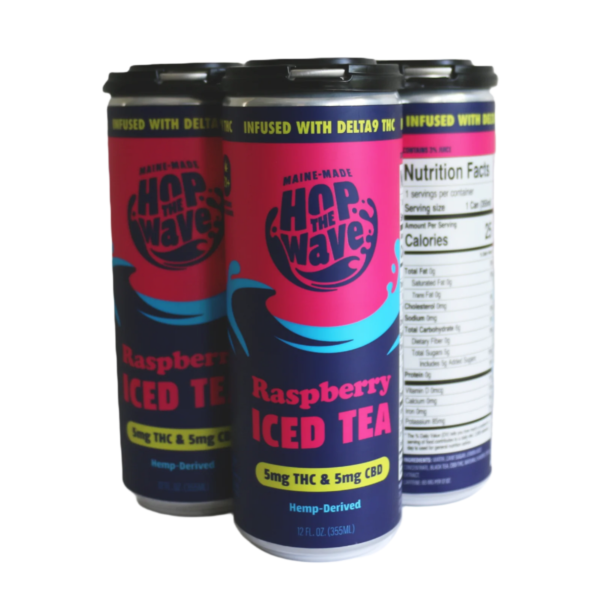 Hop the Wave Raspberry THC Iced Tea — 10mg Hemp THC Iced Tea