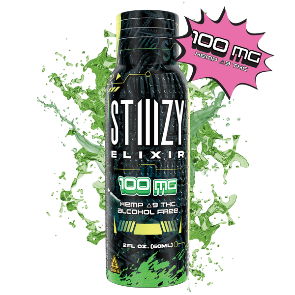 STIIIZY Elixir, 2 oz bottle of mixable drink with 100mg hemp-derived Delta-9 THC