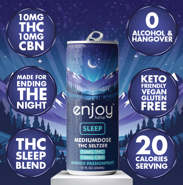 Enjoy Hemp 10mg THC + 10mg CBN Sleep Seltzer — Mango Passionfruit