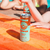 Stereo Flower Clementine Vanilla 10mg THC sparkling tea, lifestyle photo