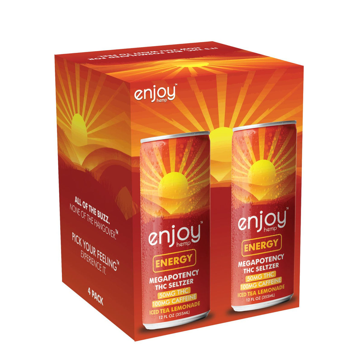 Enjoy Hemp 50mg THC + 100mg Caffeine Energy Seltzer — Iced Tea Lemonade