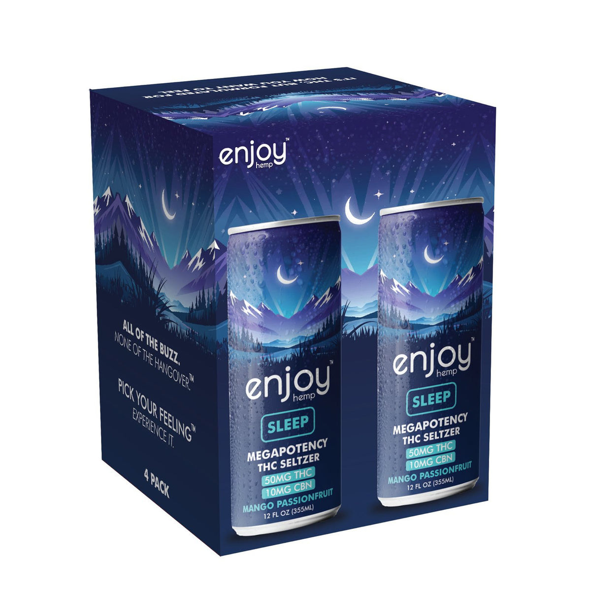 Enjoy Hemp 50mg THC + 10mg CBN Sleep Seltzer — Mango Passionfruit
