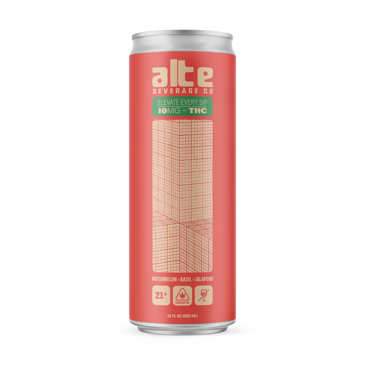 Alte Watermelon Basil Jalapeño — 10mg Hemp THC Seltzer