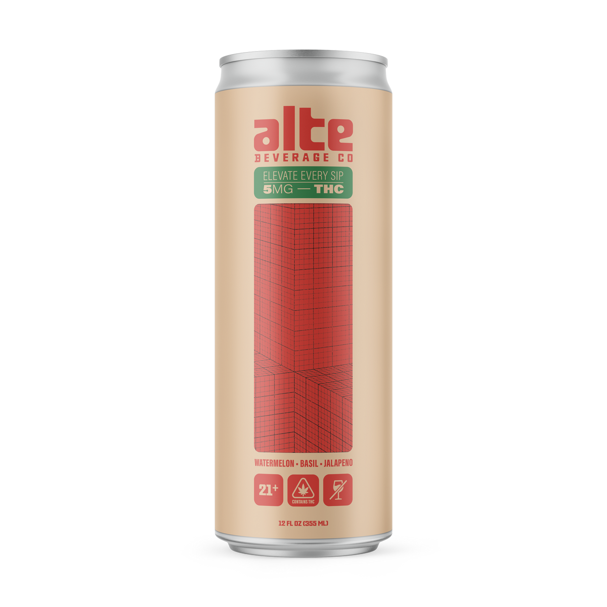 Alte Watermelon Basil Jalapeño — 5mg Hemp THC Seltzer