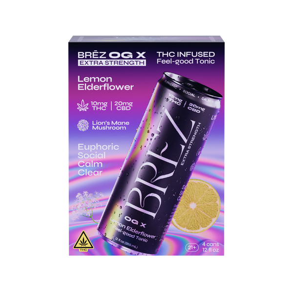 Brez OG X Extra Strength Lemon Elderflower 4-pack