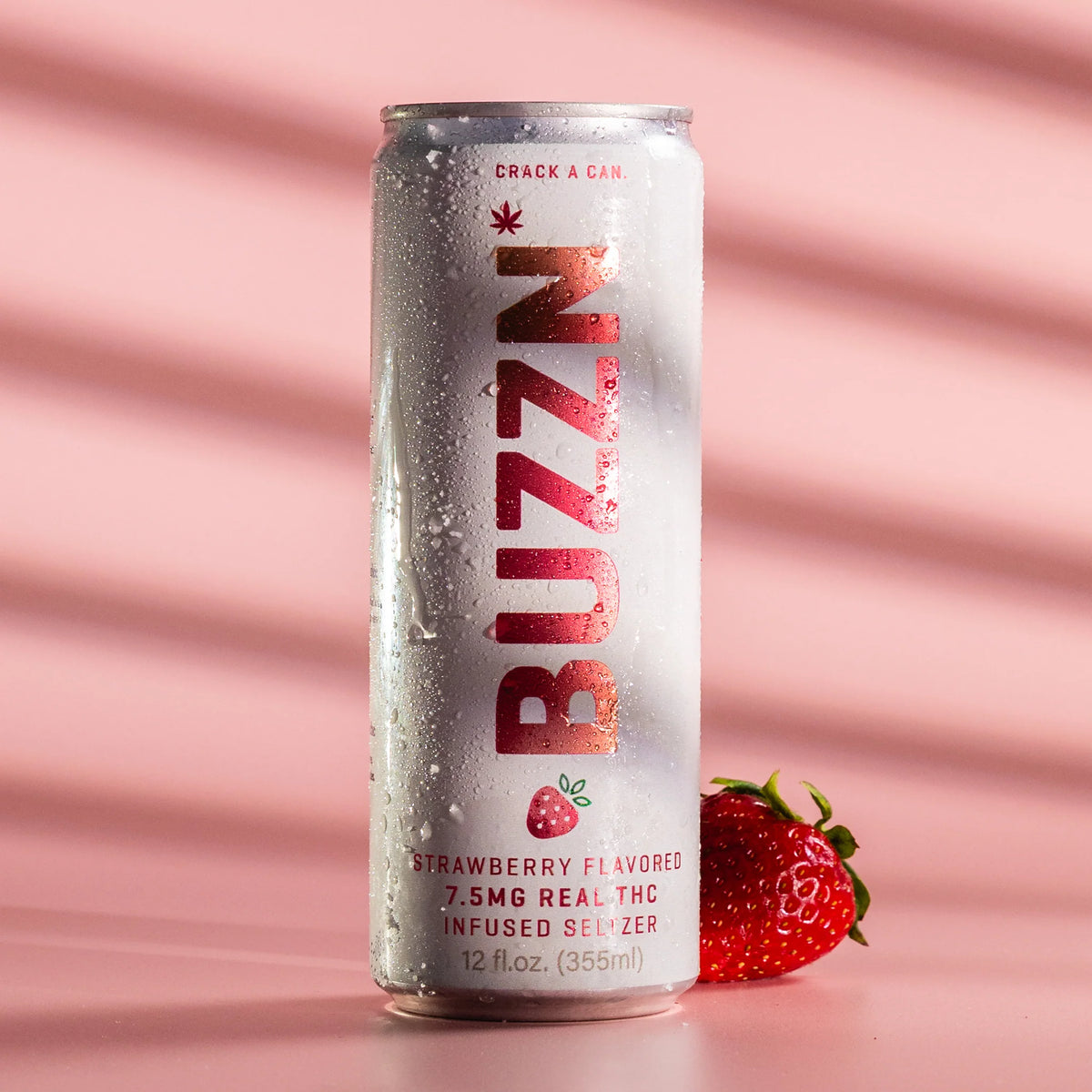 Buzzn Strawberry THC Seltzer — 7.5mg Hemp THC Seltzer