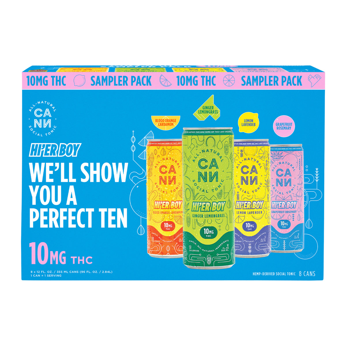 Cann HI'ER BOY 10mg THC variety pack carton