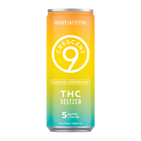 Crescent Canna Crescent 9 Ginger Lemonade 5mg THC + 4mg CBD seltzer can, 24-can case
