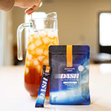 DASH THC powder mixed into iced tea