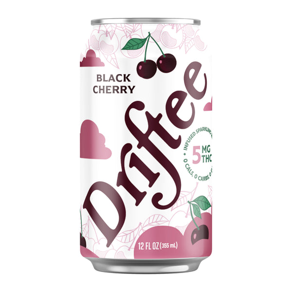 Driftee Black Cherry 12 oz can — 5mg Delta-9 THC sparkling water, zero sugar