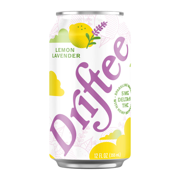 Driftee Lemon Lavender 12 oz can — 5mg Delta-9 THC sparkling water, zero sugar
