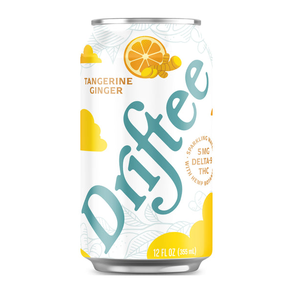 Driftee Tangerine Ginger 12 oz can — 5mg Delta-9 THC sparkling water, zero sugar