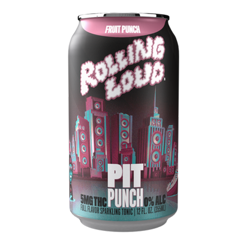 Cheech & Chong × Rolling Loud Pit Punch Fruit Punch THC Soda 4-pack, 12 fl oz (355 mL) cans with 5mg hemp-derived Delta-9 THC