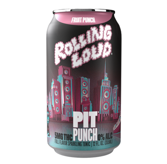 Cheech & Chong × Rolling Loud Pit Punch Fruit Punch THC Soda 4-pack, 12 fl oz (355 mL) cans with 5mg hemp-derived Delta-9 THC